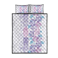 Christmas Aloha Hawaii Tiki Quilt Bed Set Hibiscus Winter Colors - Polynesian Pride