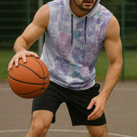 Christmas Aloha Hawaii Tiki Sleeveless Hoodie Hibiscus Winter Colors - Polynesian Pride