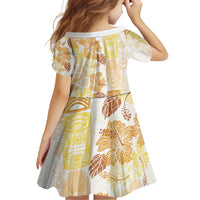 Christmas Aloha Hawaii Tiki Family Matching Long Sleeve Bodycon Dress and Hawaiian Shirt Hibiscus Autumn Colors - Polynesian Pride