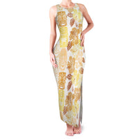 Christmas Aloha Hawaii Tiki Family Matching Tank Maxi Dress and Hawaiian Shirt Hibiscus Autumn Colors - Polynesian Pride