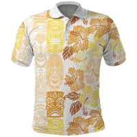 Christmas Aloha Hawaii Tiki Polo Shirt Hibiscus Autumn Colors - Polynesian Pride