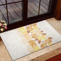 Christmas Aloha Hawaii Tiki Rubber Doormat Hibiscus Autumn Colors - Polynesian Pride