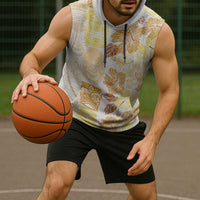 Christmas Aloha Hawaii Tiki Sleeveless Hoodie Hibiscus Autumn Colors - Polynesian Pride