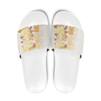 Christmas Aloha Hawaii Tiki Slide Sandals Hibiscus Autumn Colors - Polynesian Pride