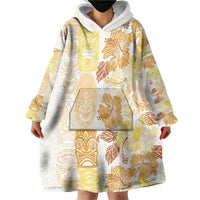 Christmas Aloha Hawaii Tiki Wearable Blanket Hoodie Hibiscus Autumn Colors - Polynesian Pride
