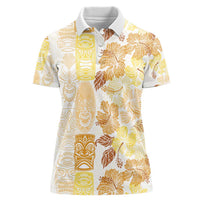 Christmas Aloha Hawaii Tiki Women Polo Shirt Hibiscus Autumn Colors - Polynesian Pride