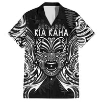 New Zealand Rugby Family Matching Short Sleeve Bodycon Dress and Hawaiian Shirt 2023 World Cup Aotearoa Create History LT7 Dad's Shirt - Short Sleeve Black - Polynesian Pride