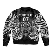 New Zealand Rugby Sleeve Zip Bomber Jacket 2023 World Cup Aotearoa Create History LT7 - Polynesian Pride