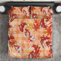 Orange Palaka Hawaii Aloha Bedding Set Koi Pond Mix Japanese Maple - Polynesian Pride
