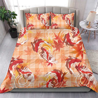 Orange Palaka Hawaii Aloha Bedding Set Koi Pond Mix Japanese Maple - Polynesian Pride
