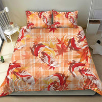 Orange Palaka Hawaii Aloha Bedding Set Koi Pond Mix Japanese Maple - Polynesian Pride