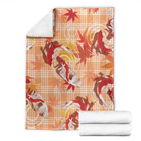 Orange Palaka Hawaii Aloha Blanket Koi Pond Mix Japanese Maple - Polynesian Pride