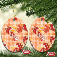 Orange Palaka Hawaii Aloha Ceramic Ornament Koi Pond Mix Japanese Maple - Polynesian Pride