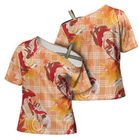 Orange Palaka Hawaii Aloha Cross Shoulder Shirt Koi Pond Mix Japanese Maple LT7 - Polynesian Pride