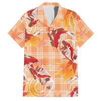Orange Palaka Hawaii Aloha Family Matching Puletasi and Hawaiian Shirt Koi Pond Mix Japanese Maple LT7 Dad's Shirt - Short Sleeve Orange - Polynesian Pride