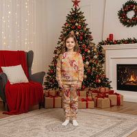 Orange Palaka Hawaii Aloha Christmas Pajama Set Koi Pond Mix Japanese Maple - Polynesian Pride