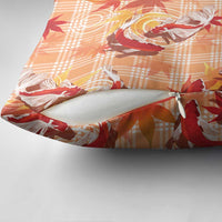 Orange Palaka Hawaii Aloha Pillow Cover Koi Pond Mix Japanese Maple - Polynesian Pride