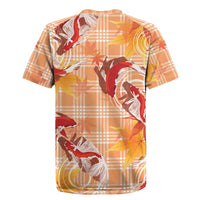 Orange Palaka Hawaii Aloha Rugby Jersey Koi Pond Mix Japanese Maple - Polynesian Pride