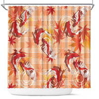 Orange Palaka Hawaii Aloha Shower Curtain Koi Pond Mix Japanese Maple - Polynesian Pride