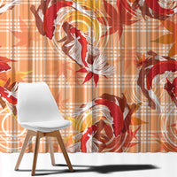 Orange Palaka Hawaii Aloha Window Curtain Koi Pond Mix Japanese Maple - Polynesian Pride