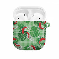 Lime Palaka Hawaii Aloha AirPods Case Koi Pond Mix Monstera LT7 Lime Green - Polynesian Pride