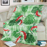Lime Palaka Hawaii Aloha Blanket Koi Pond Mix Monstera - Polynesian Pride