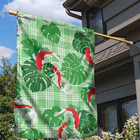 Lime Palaka Hawaii Aloha Garden Flag Koi Pond Mix Monstera - Polynesian Pride