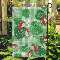 Lime Palaka Hawaii Aloha Garden Flag Koi Pond Mix Monstera - Polynesian Pride