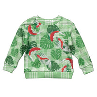 Lime Palaka Hawaii Aloha Kid Ugly Christmas Sweater Koi Pond Mix Monstera - Polynesian Pride