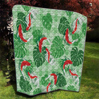 Lime Palaka Hawaii Aloha Quilt Koi Pond Mix Monstera - Polynesian Pride