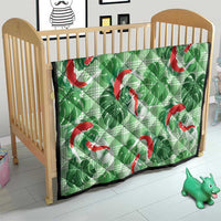 Lime Palaka Hawaii Aloha Quilt Koi Pond Mix Monstera - Polynesian Pride