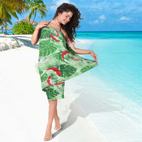 Lime Palaka Hawaii Aloha Sarong Koi Pond Mix Monstera - Polynesian Pride