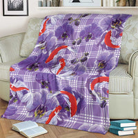 Lavender Palaka Hawaii Aloha Blanket Koi Pond Mix Orchids - Polynesian Pride