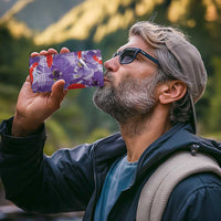 Lavender Palaka Hawaii Aloha 4 in 1 Can Cooler Tumbler Koi Pond Mix Orchids - Polynesian Pride