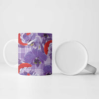 Lavender Palaka Hawaii Aloha Ceramic Mug Koi Pond Mix Orchids - Polynesian Pride