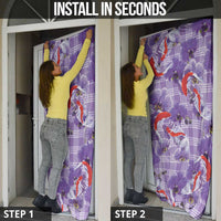 Lavender Palaka Hawaii Aloha Door Cover Koi Pond Mix Orchids - Polynesian Pride