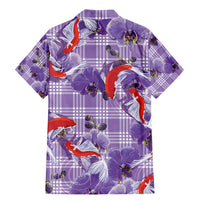 Lavender Palaka Hawaii Aloha Family Matching Mermaid Dress and Hawaiian Shirt Koi Pond Mix Orchids - Polynesian Pride