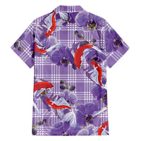 Lavender Palaka Hawaii Aloha Hawaiian Shirt Koi Pond Mix Orchids LT7 - Polynesian Pride