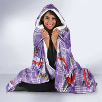 Lavender Palaka Hawaii Aloha Hooded Blanket Koi Pond Mix Orchids - Polynesian Pride