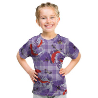Lavender Palaka Hawaii Aloha Kid T Shirt Koi Pond Mix Orchids - Polynesian Pride