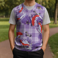 Lavender Palaka Hawaii Aloha Christmas Knitted V-Neck Vest Koi Pond Mix Orchids - Polynesian Pride