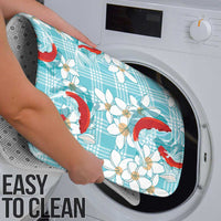 Turquoise Palaka Hawaii Aloha Bathroom Set Koi Pond Mix Plumeria - Polynesian Pride