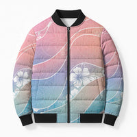 Aloha Hawaii Floral Tapa Bomber Puffer Jacket Patchwork Pastel Candy - Polynesian Pride