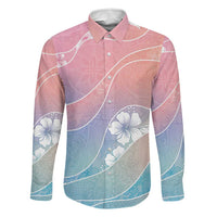 Aloha Hawaii Floral Tapa Family Matching Mermaid Dress and Hawaiian Shirt Patchwork Pastel Candy LT7 Dad's Shirt - Long Sleeve Pastel - Polynesian Pride