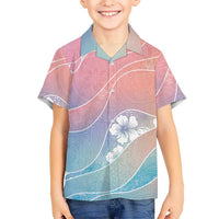 Aloha Hawaii Floral Tapa Family Matching Mermaid Dress and Hawaiian Shirt Patchwork Pastel Candy LT7 Son's Shirt Pastel - Polynesian Pride