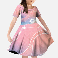 Aloha Hawaii Floral Tapa Family Matching Off The Shoulder Long Sleeve Dress and Hawaiian Shirt Patchwork Pastel Candy - Polynesian Pride