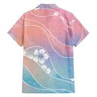 Aloha Hawaii Floral Tapa Family Matching Off The Shoulder Long Sleeve Dress and Hawaiian Shirt Patchwork Pastel Candy - Polynesian Pride