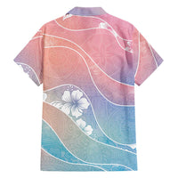 Aloha Hawaii Floral Tapa Family Matching Off The Shoulder Long Sleeve Dress and Hawaiian Shirt Patchwork Pastel Candy LT7 - Polynesian Pride