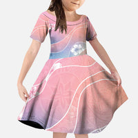 Aloha Hawaii Floral Tapa Family Matching Short Sleeve Bodycon Dress and Hawaiian Shirt Patchwork Pastel Candy - Polynesian Pride