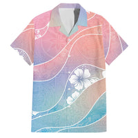 Aloha Hawaii Floral Tapa Family Matching Short Sleeve Bodycon Dress and Hawaiian Shirt Patchwork Pastel Candy LT7 Dad's Shirt - Short Sleeve Pastel - Polynesian Pride